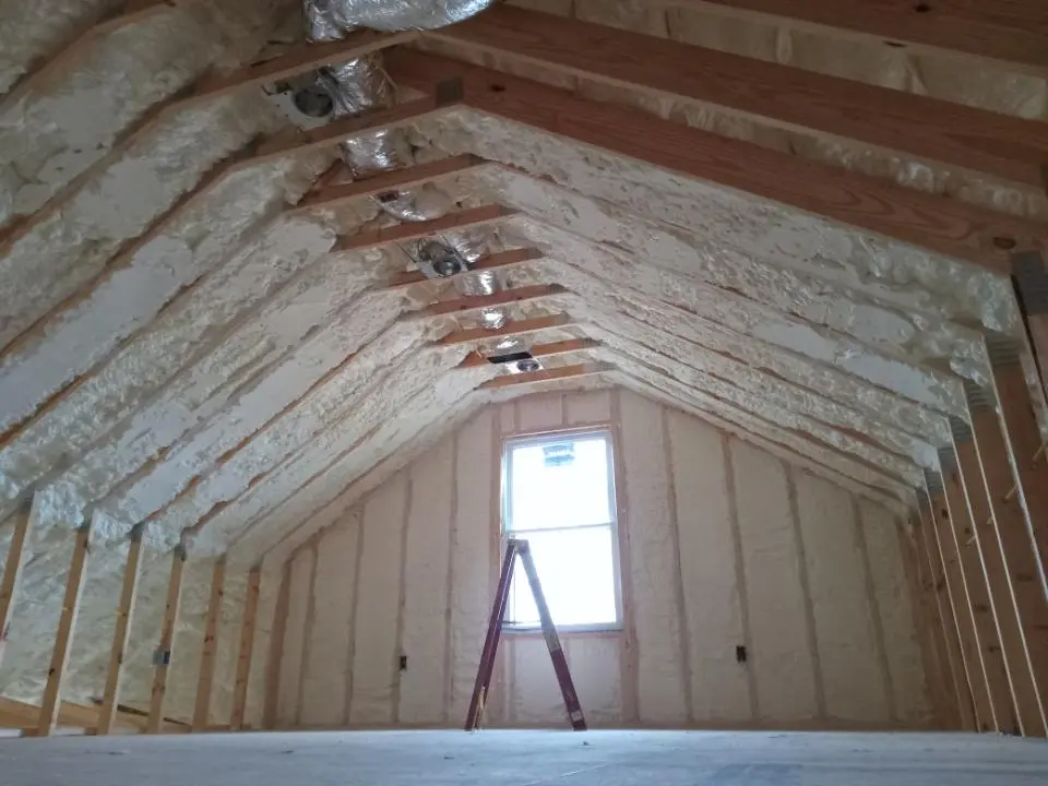 Spray foam roofing application for Crawl Space Insulation project in Deerfield
